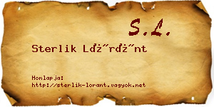 Sterlik Lóránt névjegykártya